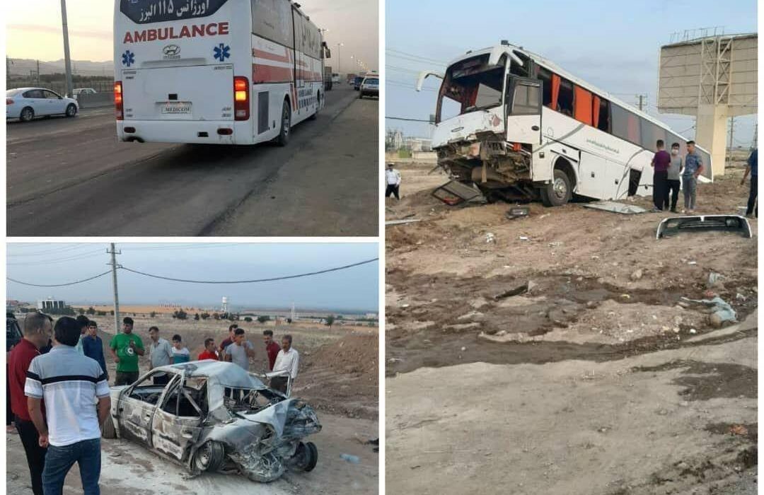 برخورد اتوبوس با سواری در اتوبان کرج – قزوین ۲۵ کشته و‌ مجروح داد
